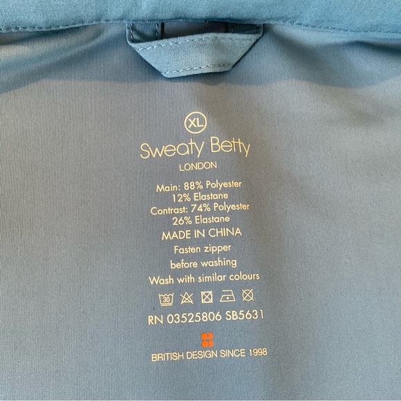 Sweaty Betty Women’s XL Fast Track Jacket Windbreaker Blue Hooded EUC - Picture 14 of 16